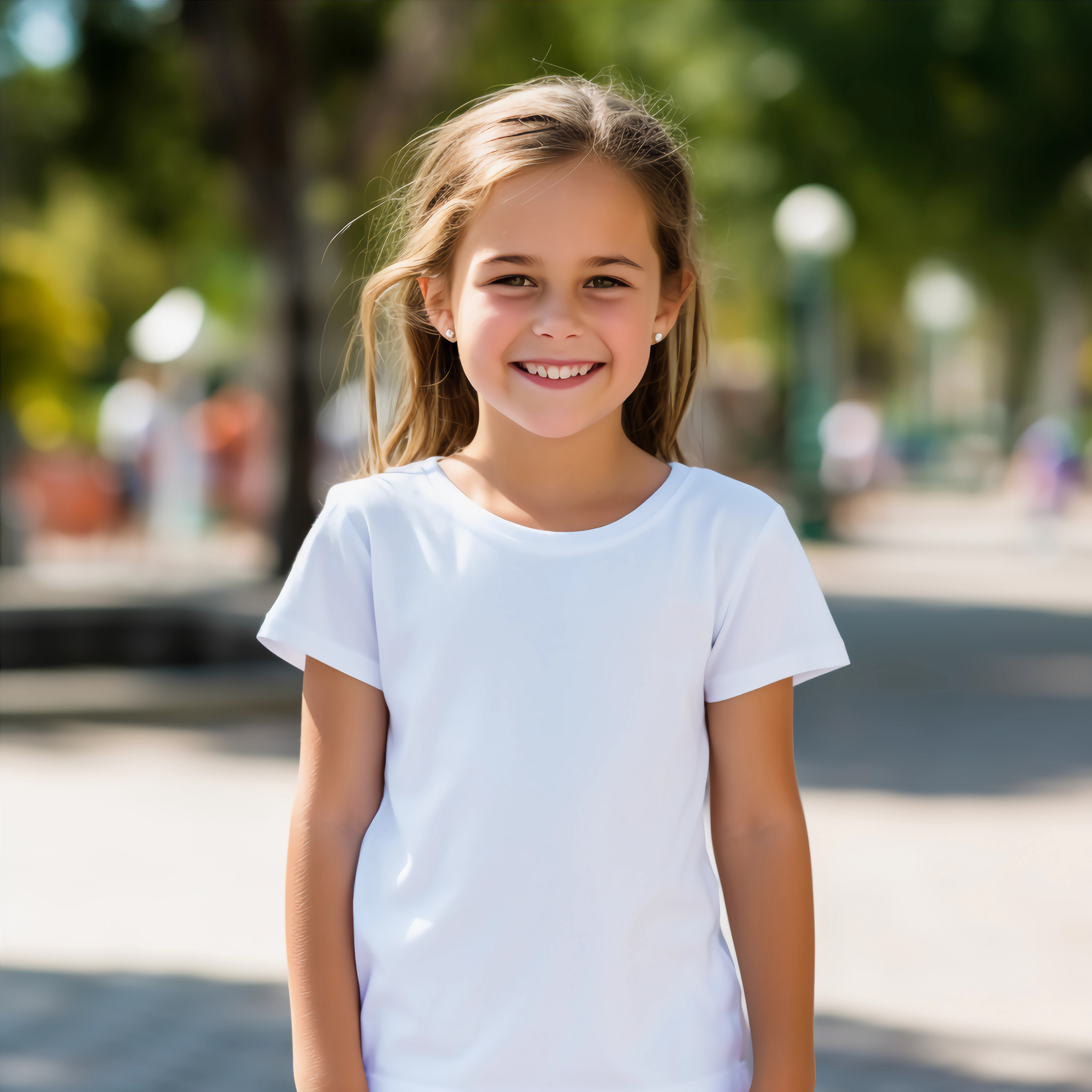 little girl white t-shirt mockup